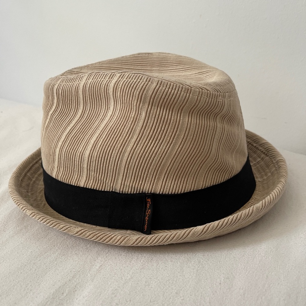 Ben Sherman mens vintage style corduroy hat golden yellow